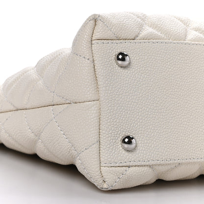 Chanel Caviar Quilted Easy Zip Tote White 8 of 9