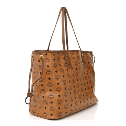 MCM Visetos Large Liz Reversible Shopper Tote Cognac 5 of 23