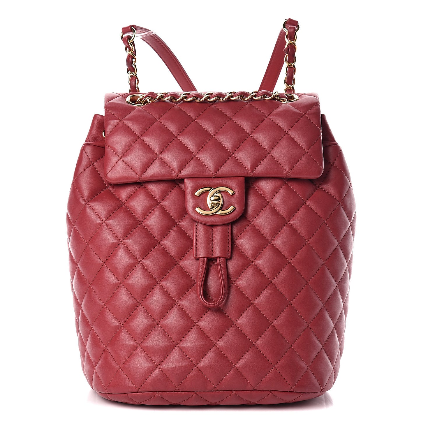 Lambskin Quilted Small Urban Spirit Backpack Red