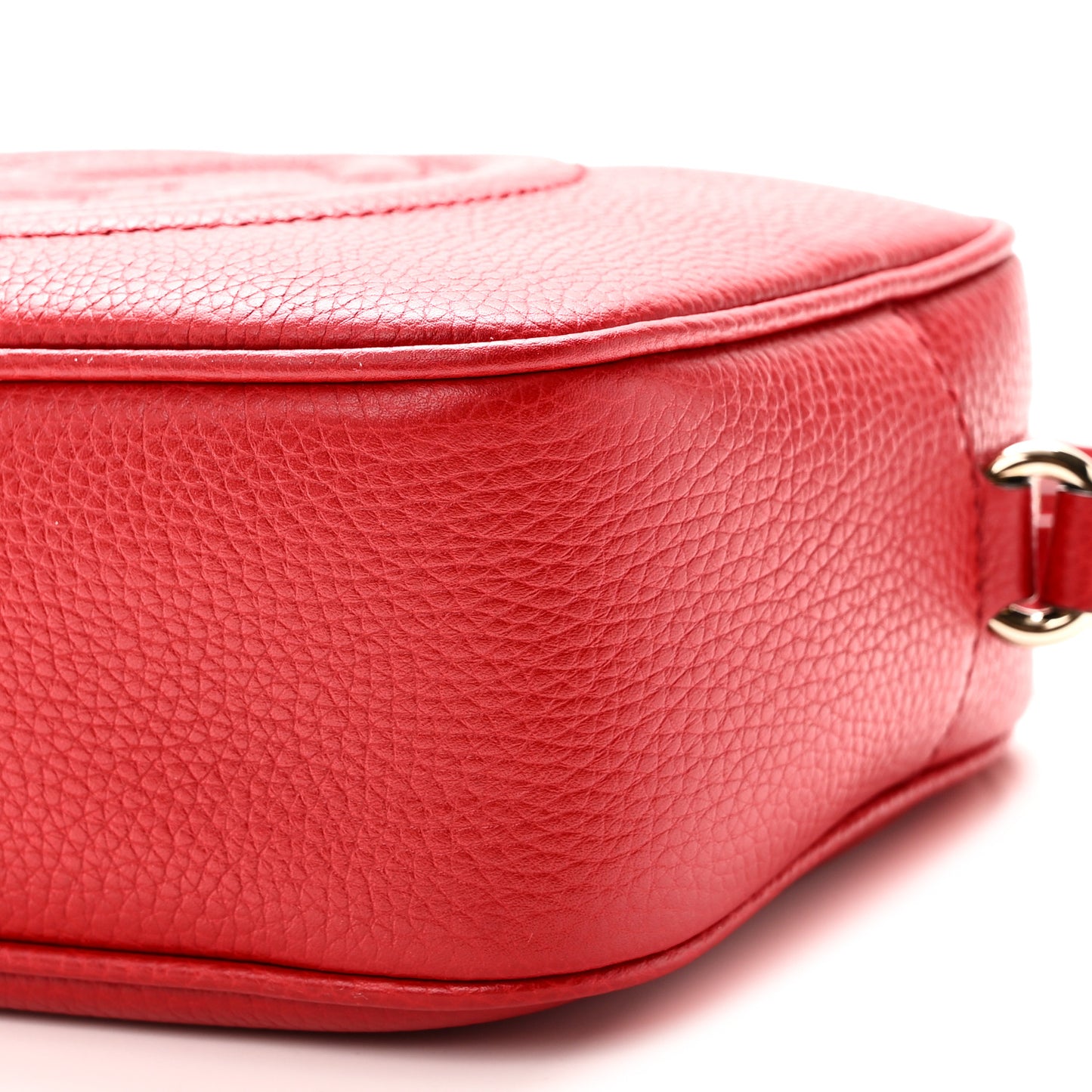 Pebbled Calfskin Small Soho Disco Bag Vibrant Red