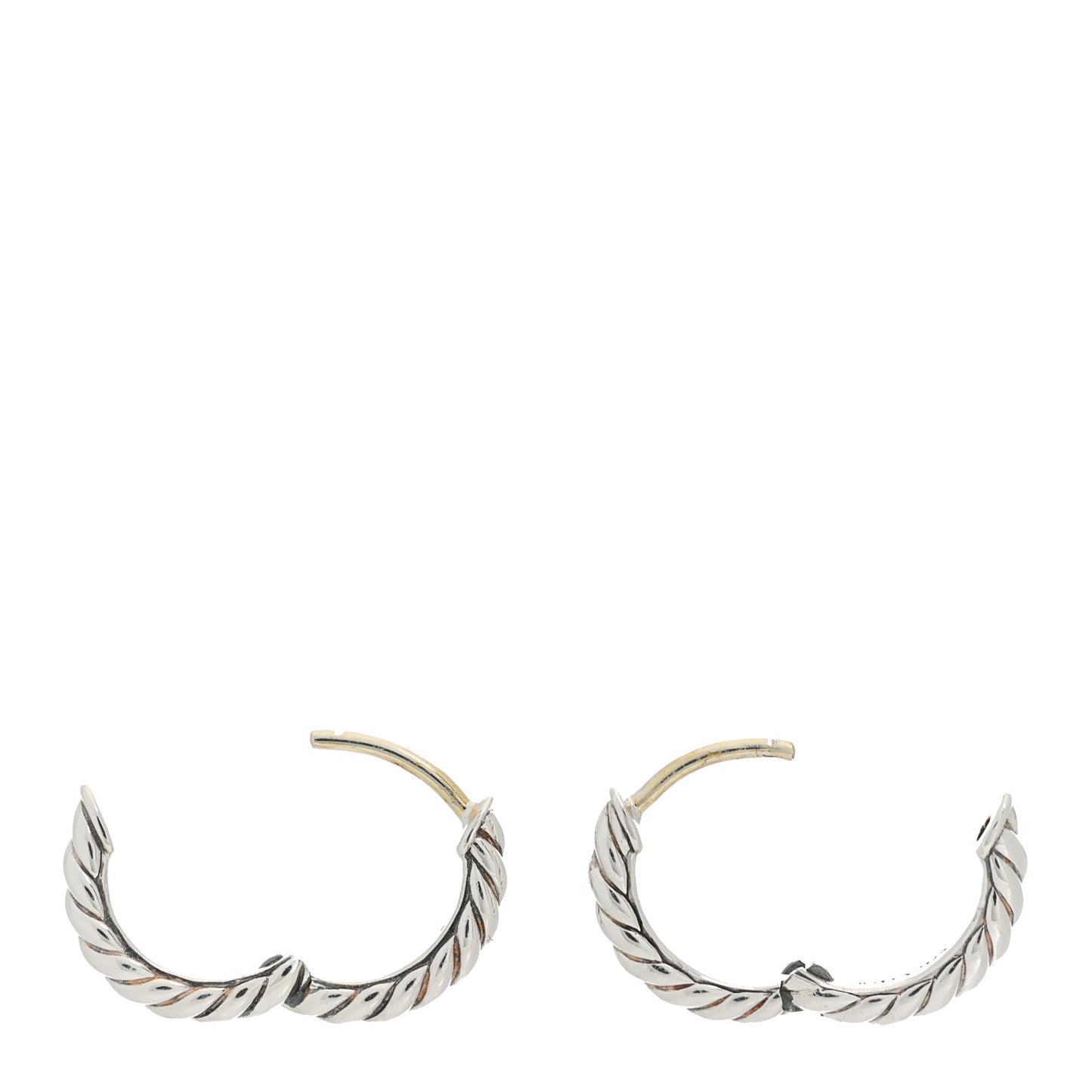 Sterling Silver Sculpted Cable Micro Huggie Hoop Earrings
