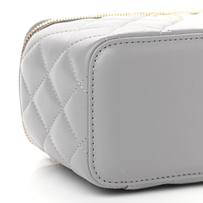 Chanel Lambskin Quilted Small Pearl Crush Vanity Case With Chain Grey 8 of 10