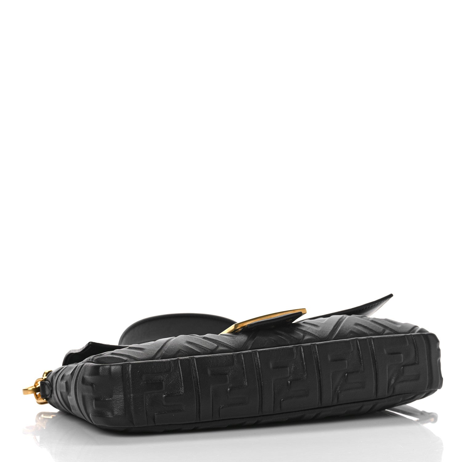 Fendi Nappa FF 1974 Embossed Large Baguette Black 4 of 8