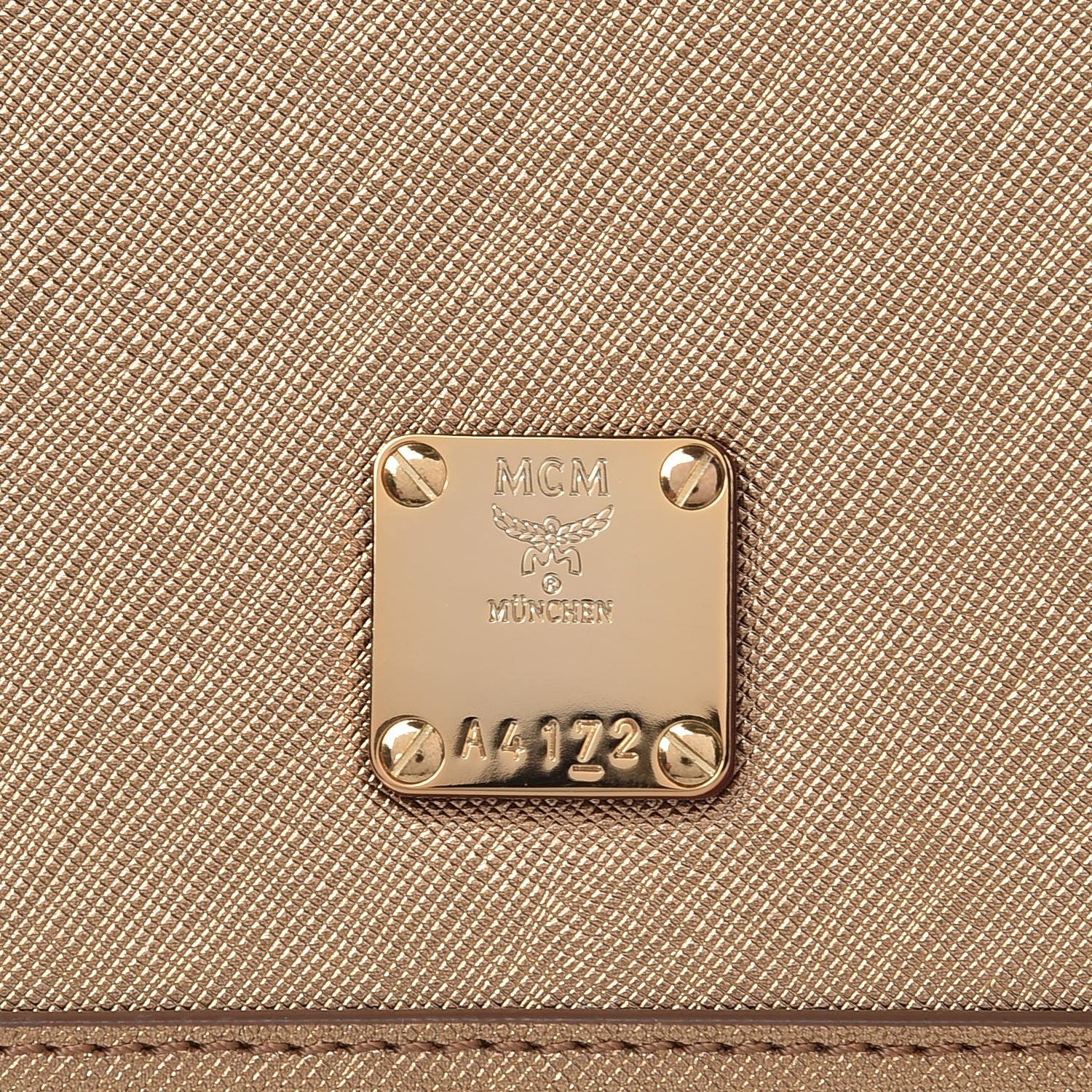 MCM Metallic Saffiano Nuovo Tote Gold 16 of 19