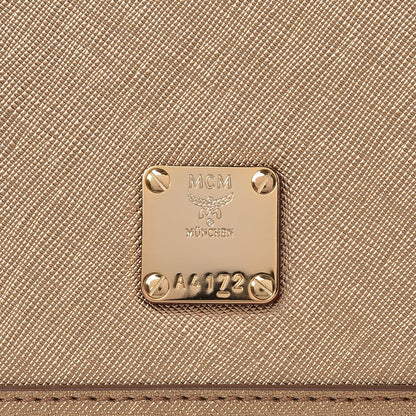 MCM Metallic Saffiano Nuovo Tote Gold 16 of 19