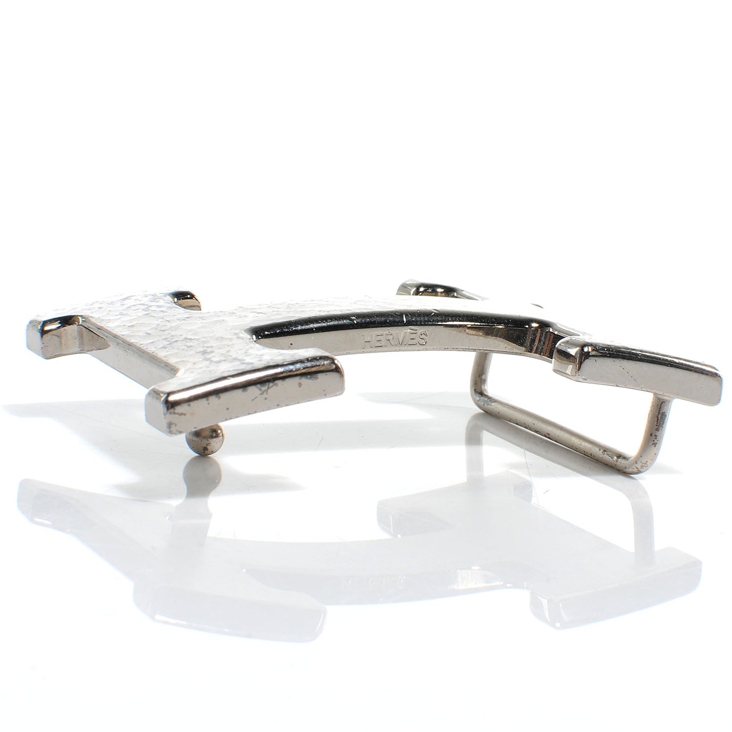 32mm Palladium H Belt Buckle Martelee Silver