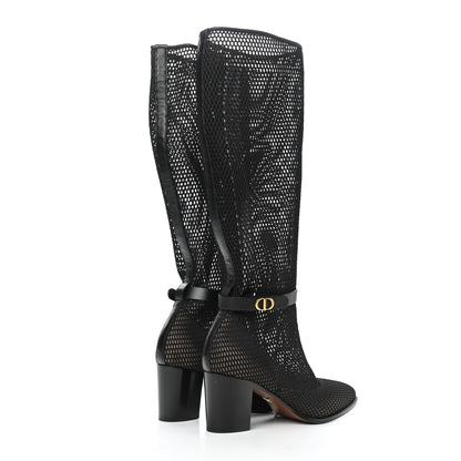 Christian Dior Calfskin Resille Empreinte High Boots 38.5 Black 4 of 10