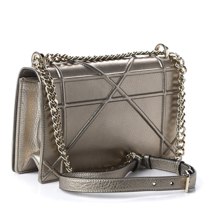 Christian Dior Metallic Grained Calfskin Medium Diorama Flap Bag Gold 3 of 10