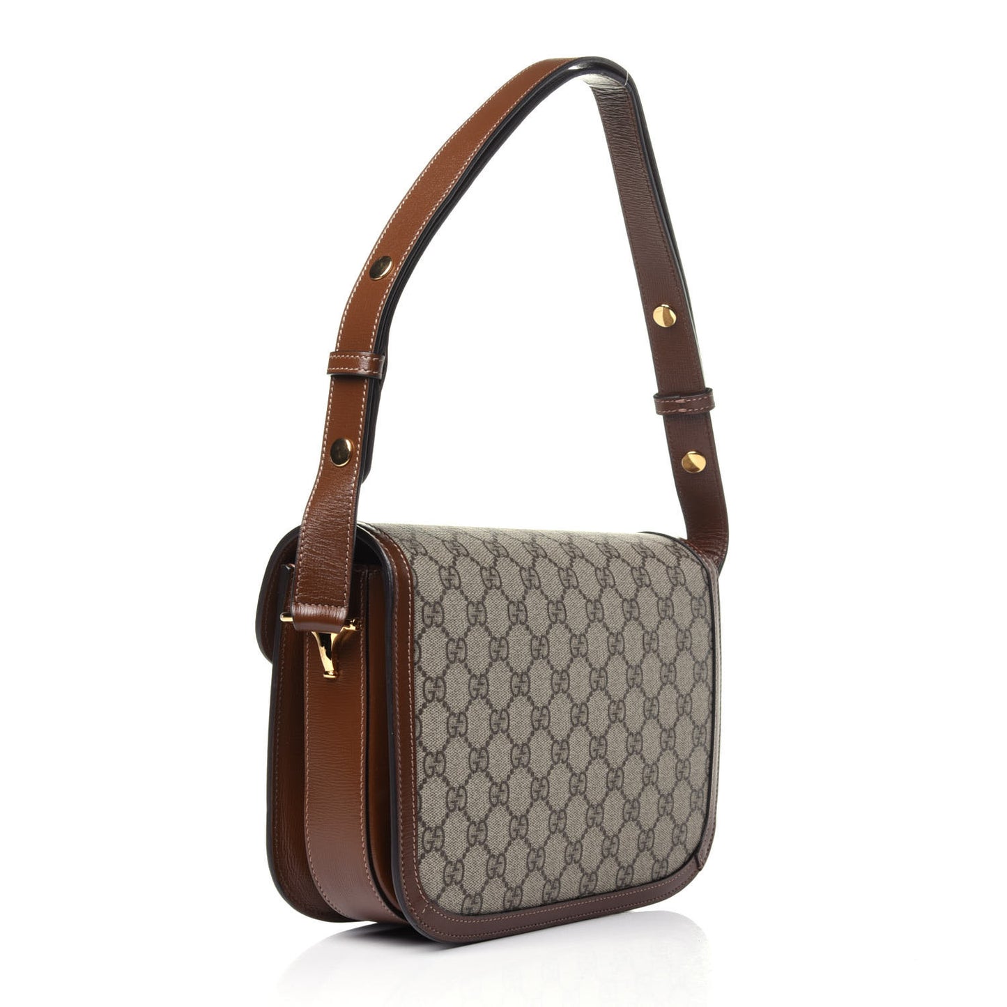 GG Supreme Monogram Horsebit 1955 Shoulder Bag Beige Brown Sugar