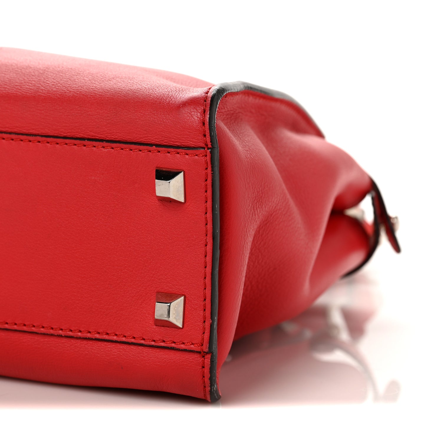 Vitello Seta Studded Medium Peekaboo Iconic Satchel Fiamma