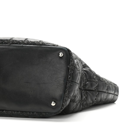 Chanel Lambskin Tweed Double Stitch Tote Black 10 of 10