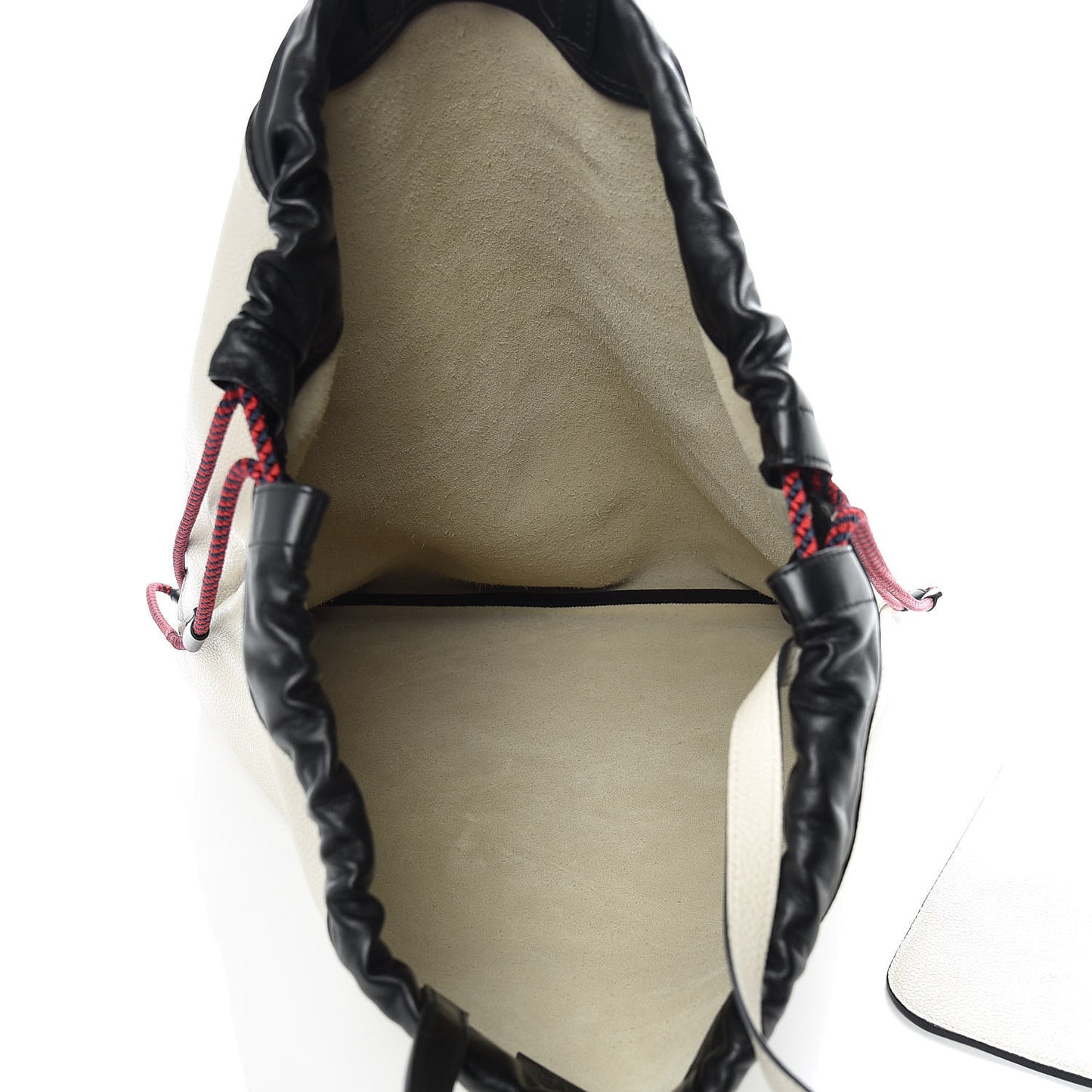 Calfskin Logo Drawstring Backpack Mystic White
