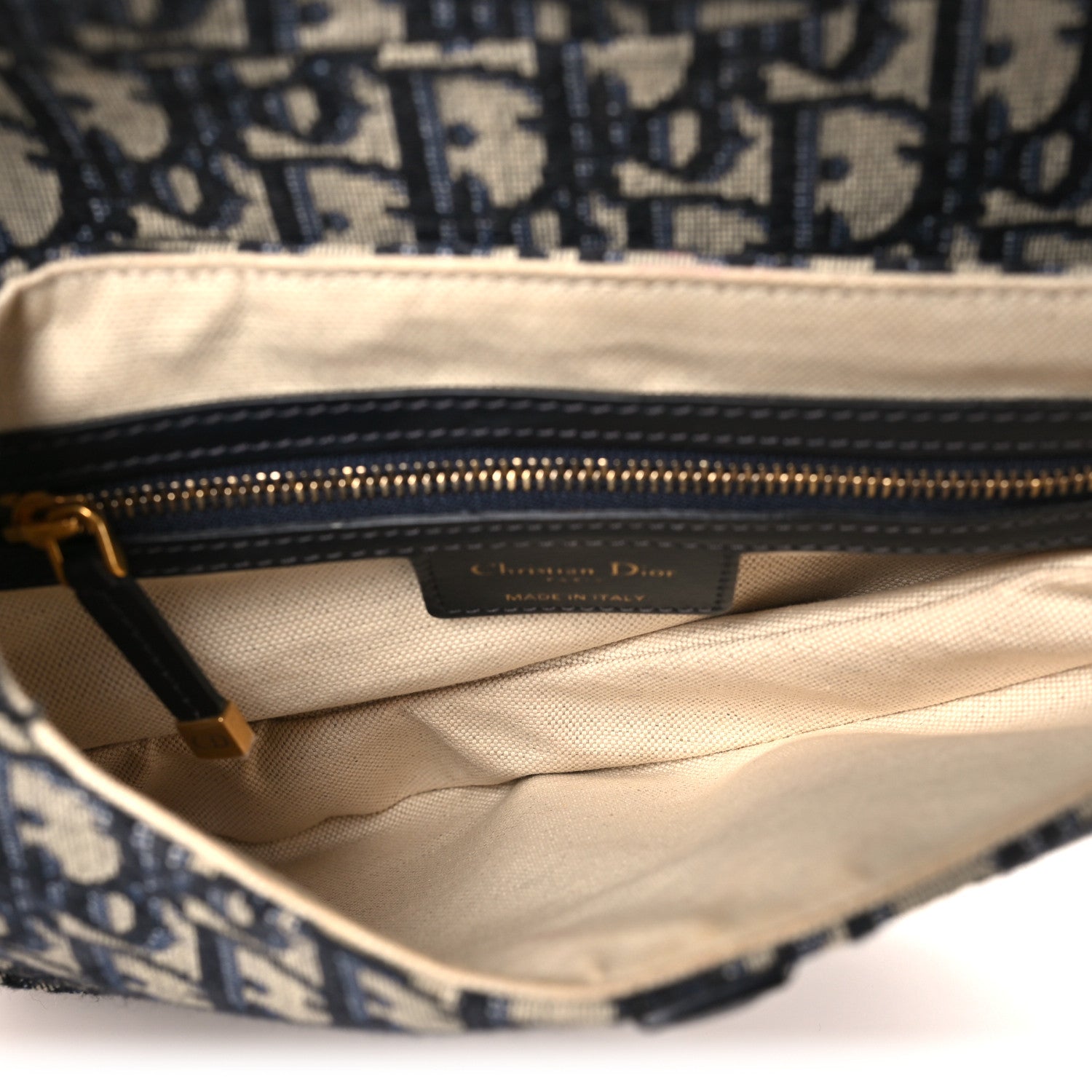 Christian Dior Oblique Saddle Bag Blue 5 of 13