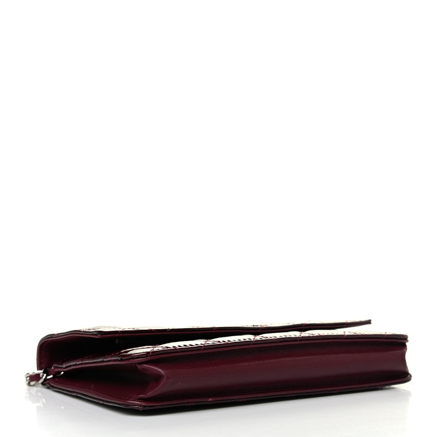 Chanel Patent Quilted Brilliant Wallet On Chain WOC Red 3 of 4