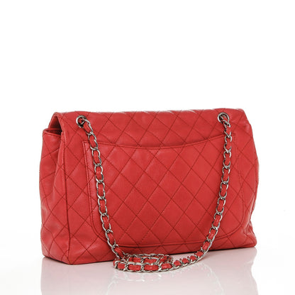 Chanel Washed Caviar Quilted Maxi Single Flap Fuchsia 3 of 7