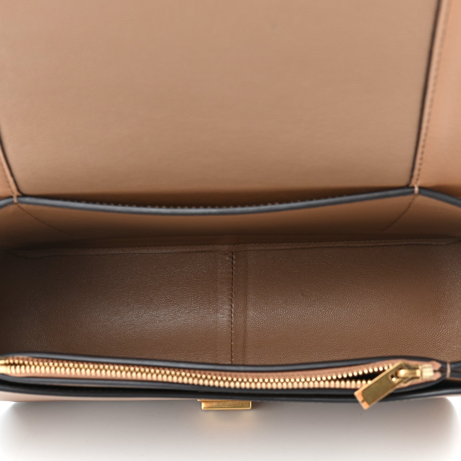 Celine Shiny Smooth Calfskin Medium Frame Shoulder Bag Tan Optic White 5 of 11