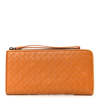Bottega Veneta Nappa Intrecciato Half Zip Around Wallet Topaz 1 of 7