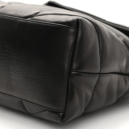 Saint Laurent Lambskin Quilted Medium Loulou Puffer Monogram Chain Satchel Black 10 of 10