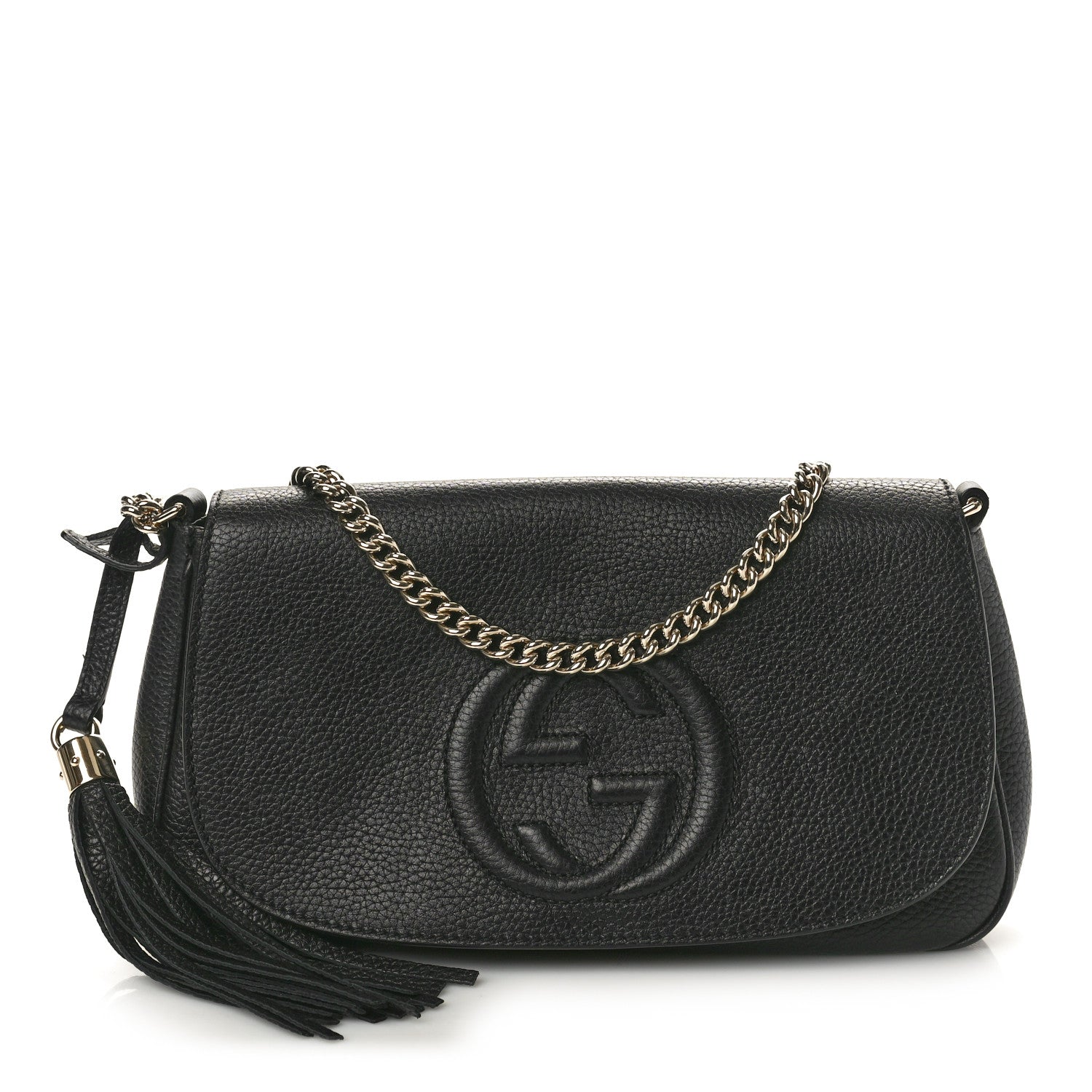 Gucci Pebbled Calfskin Medium Soho Flap Crossbody Black 1 of 11