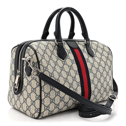 Gucci GG Supreme Monogram Web Medium Ophidia Top Handle Bag Beige Blue 3 of 10