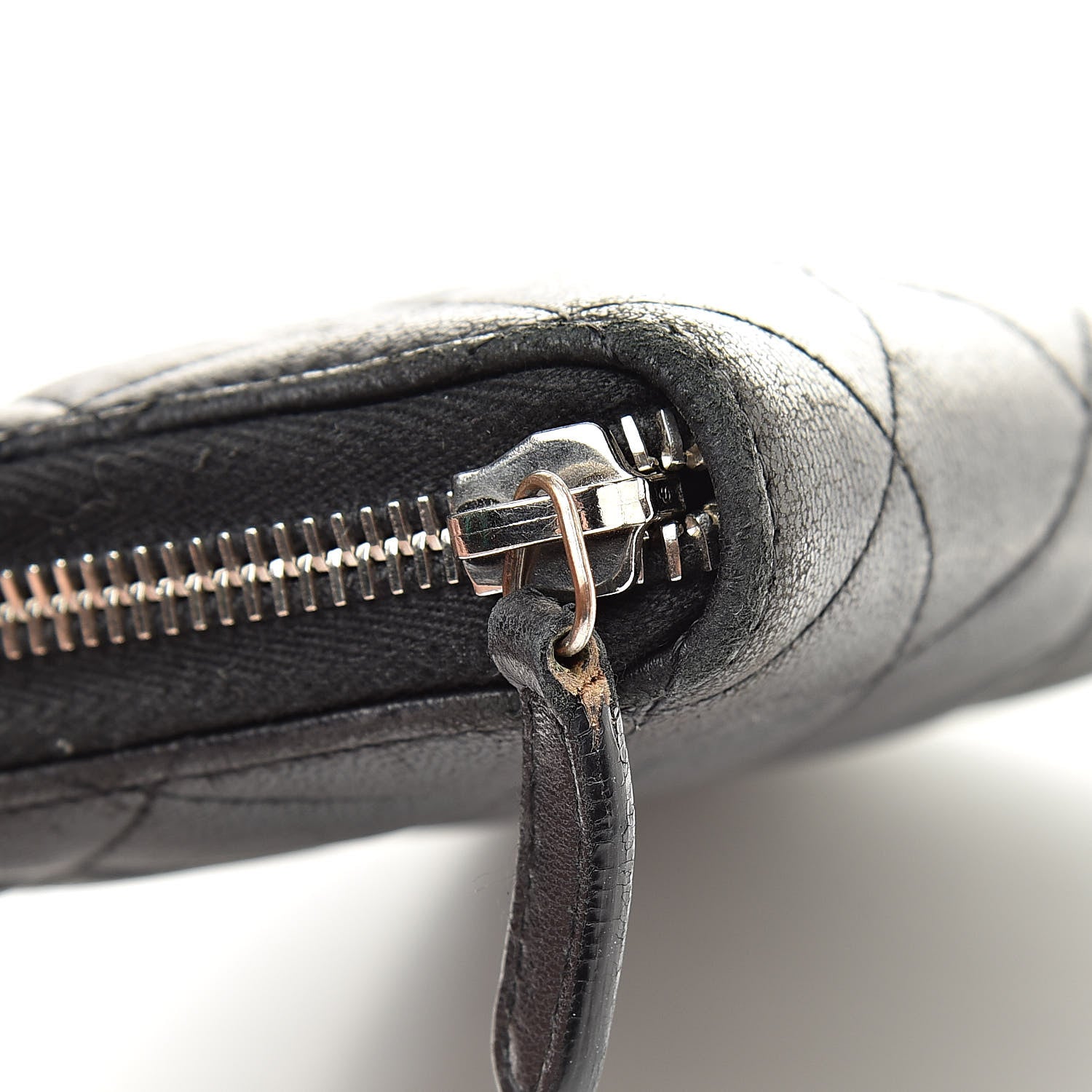 Chanel Lambskin Quilted Large Zip Around Organizer Wallet Black 15 of 16