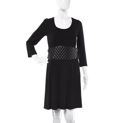 Chanel Lambskin Quilted Wide Belt M Black 2 of 7