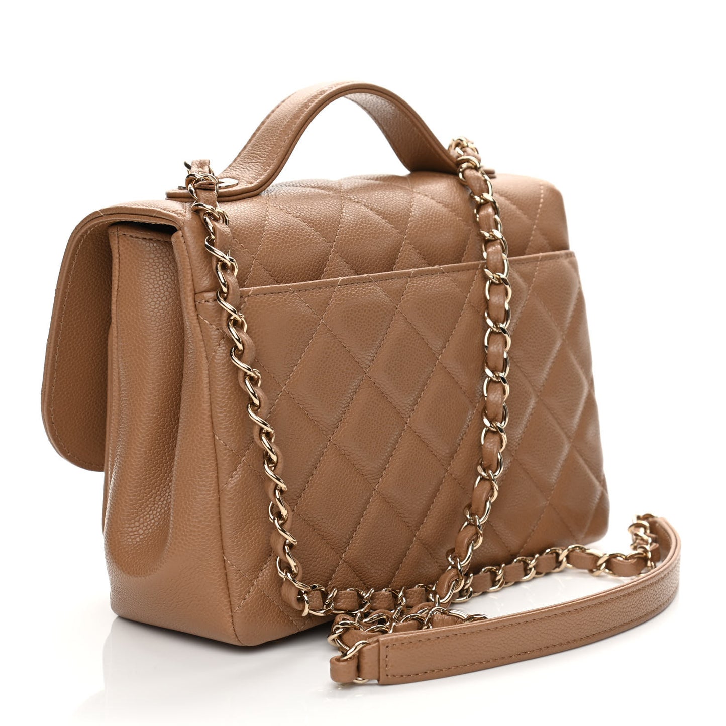 Caviar Quilted Medium Business Affinity Flap Brown