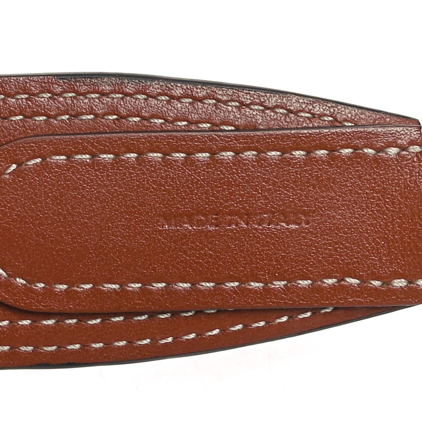 Smooth Calfskin Logo Embroidered Long Strap Tan