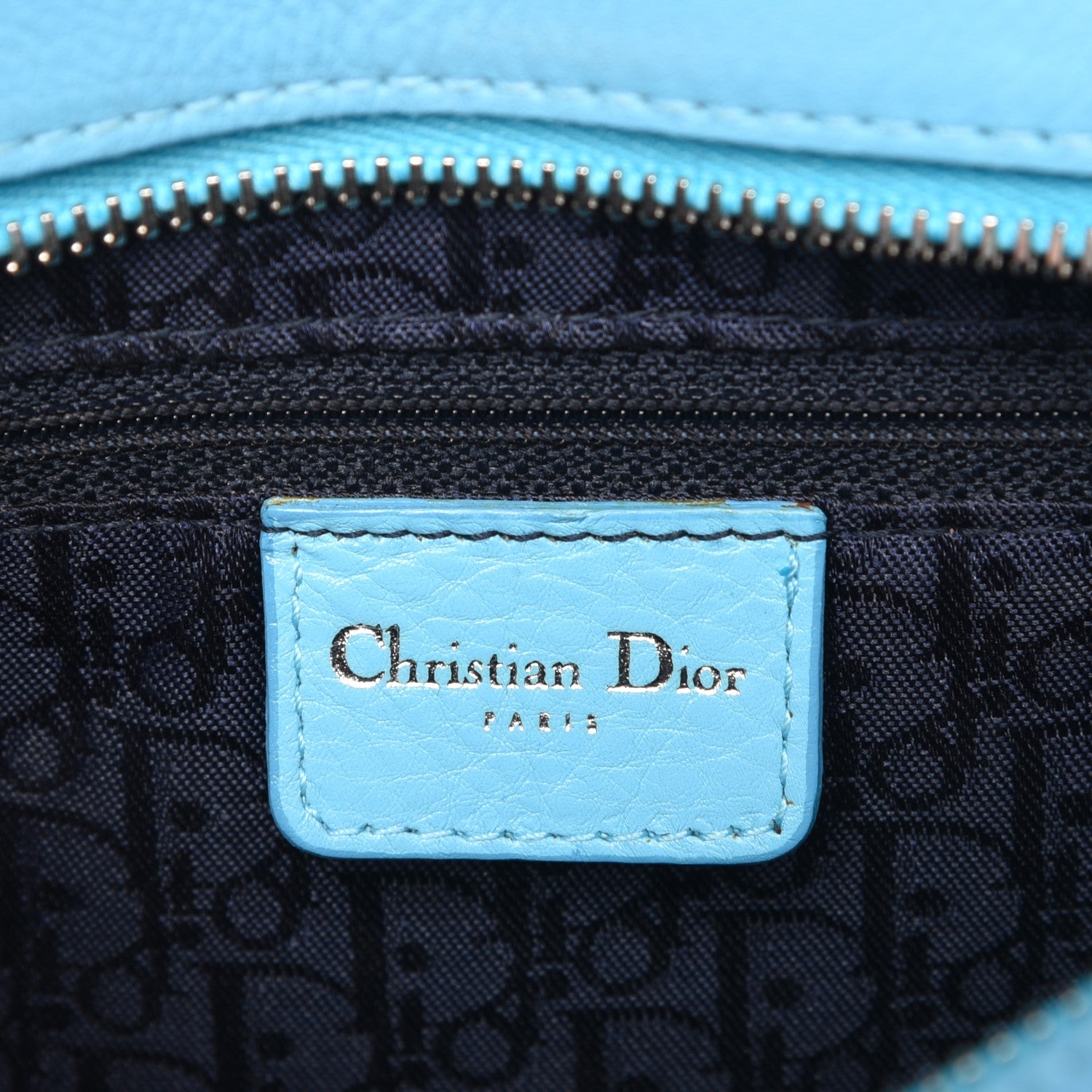 Christian Dior Calfskin Cannage Tote Turquoise 6 of 7