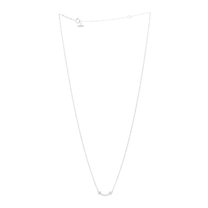 Tiffany 18K White Gold Diamond Mini T Smile Pendant Necklace 3 of 4