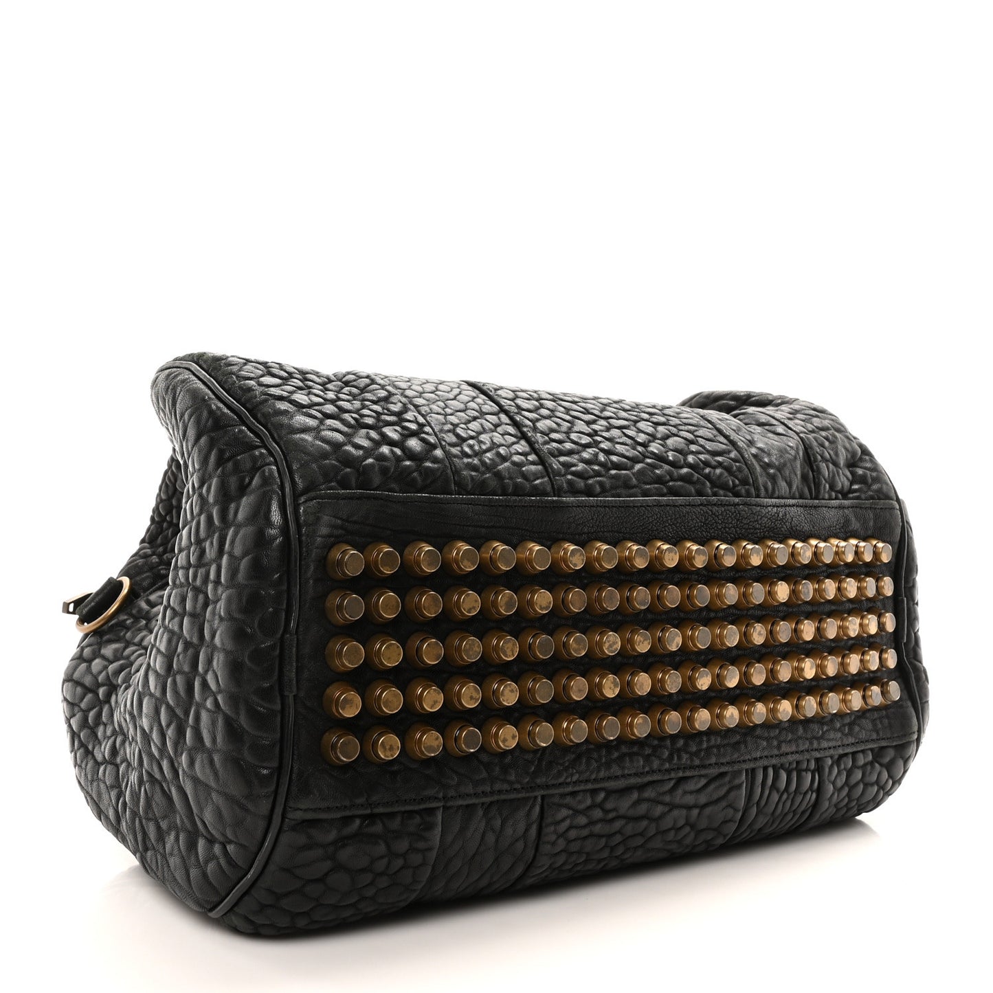 Pebbled Lambskin Rocco Black Antique Brass Hardware