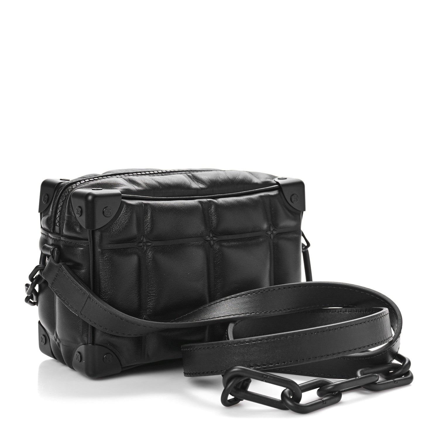 Louis Vuitton Soft Calfskin Puffy Damier Mini Soft Trunk Black 3 of 8