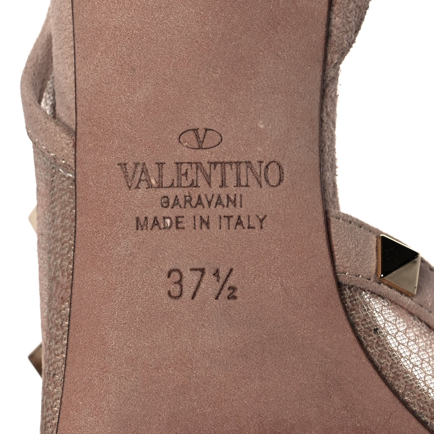 Valentino Garavani Mesh Point d'Esprit Rockstud Half D'Orsay Slingback 85mm Pumps 37.5 Rose Cannelle 6 of 8