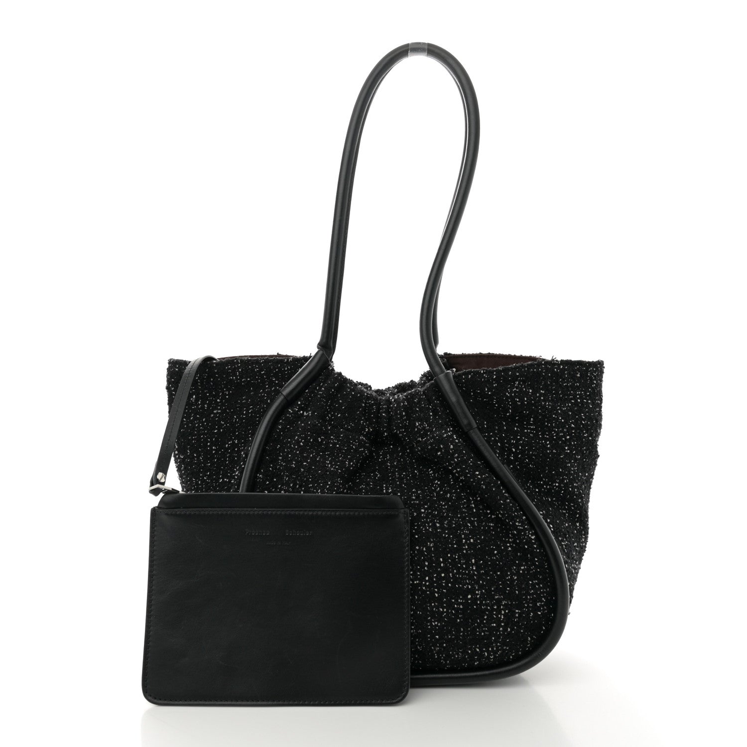 Proenza Schouler Tweed Large Ruched Tote Black 3 of 12