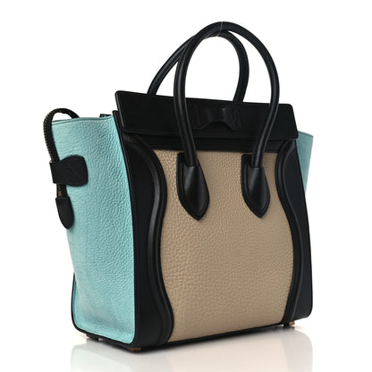 Celine Bullhide Drummed Calfskin Micro Tri-Color Luggage Antarctic 3 of 8