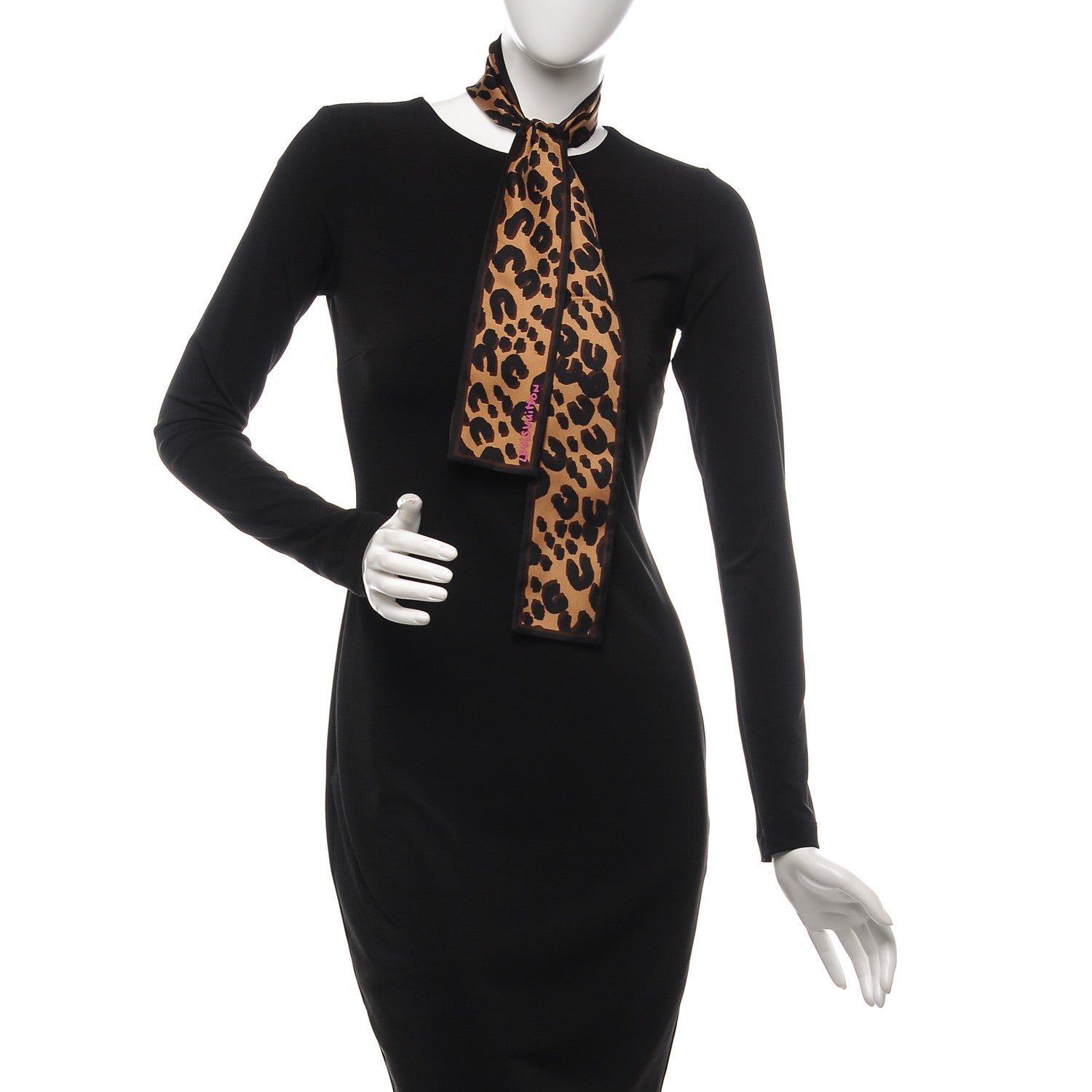 Louis Vuitton Silk Leopard Bandeau Scarf Marron 2 of 4