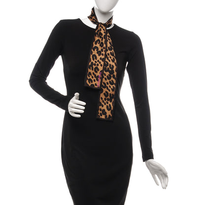 Louis Vuitton Silk Leopard Bandeau Scarf Marron 2 of 4