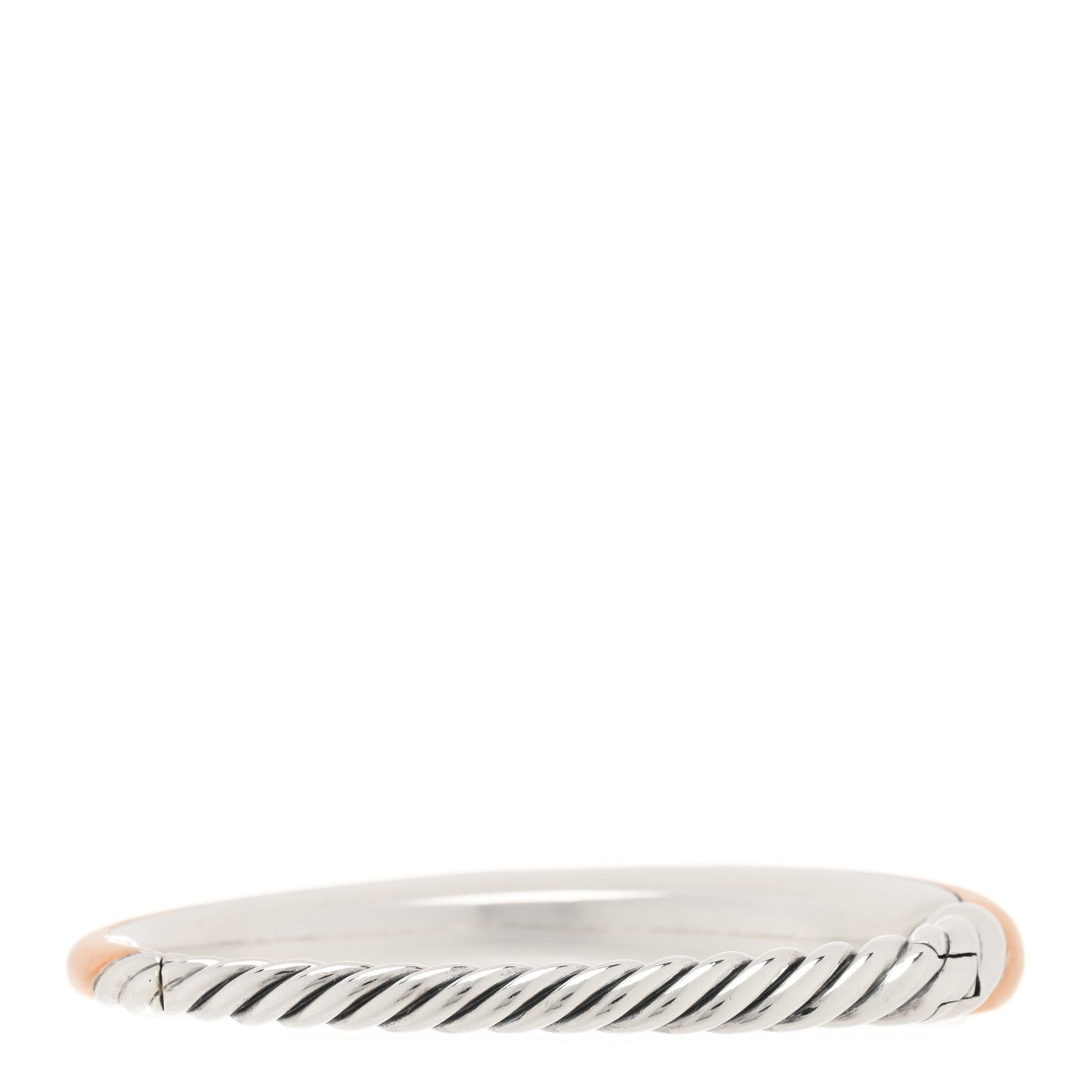 Sterling Silver Bronze Brown Diamond 9.5mm Pure Form Smooth Bangle Bracelet