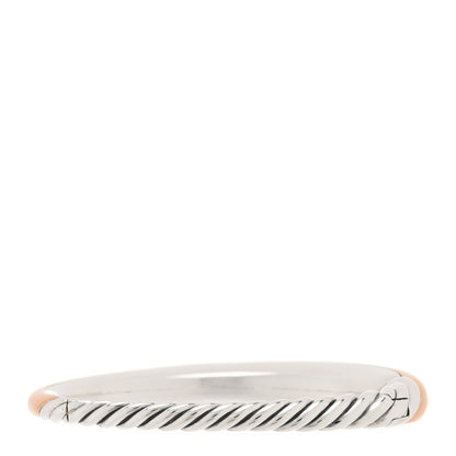 David Yurman Sterling Silver Bronze Brown Diamond 9.5mm Pure Form Smooth Bangle Bracelet 2 of 3