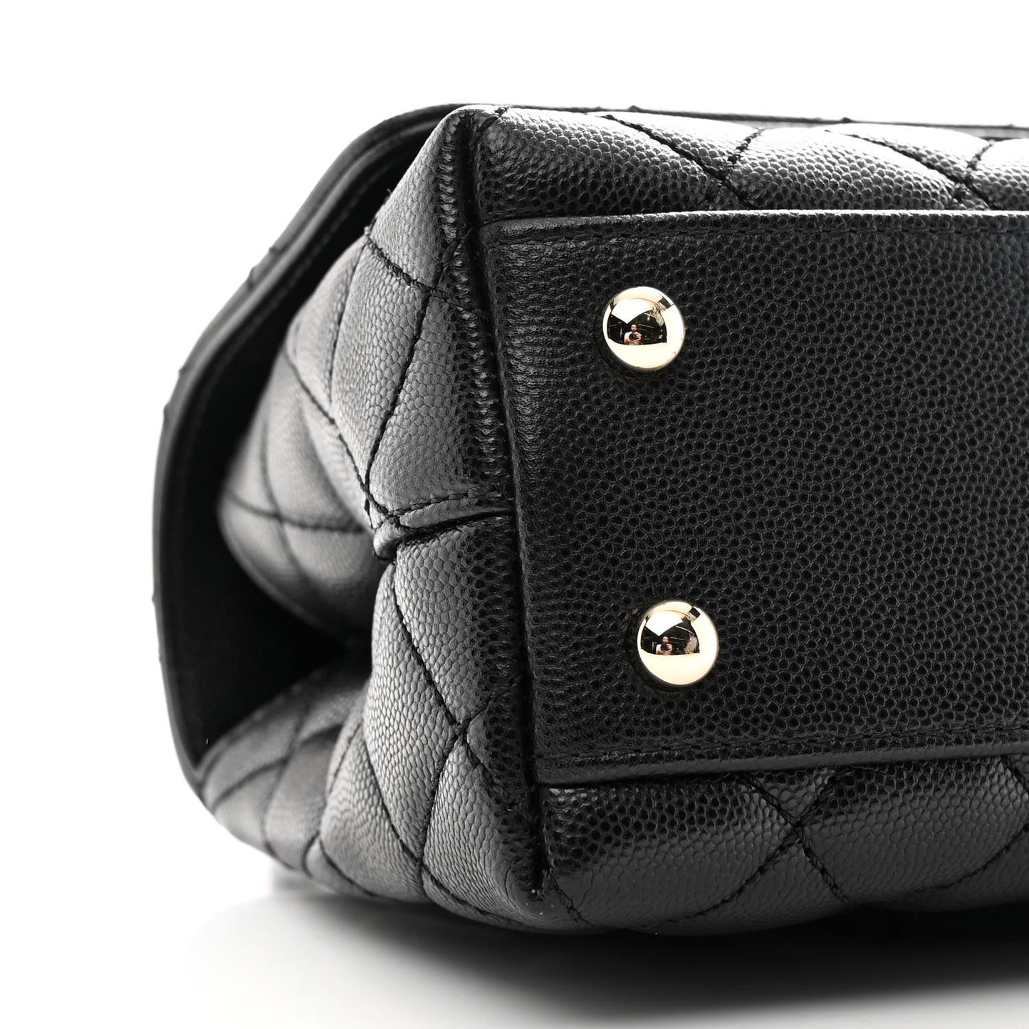 Caviar Quilted Mini Coco Handle Flap Black