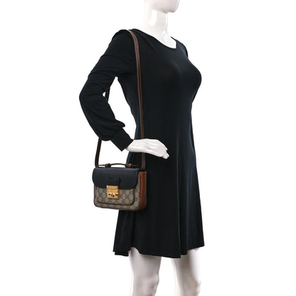 Gucci GG Supreme Monogram New Sakai Lux Calfskin Mini Padlock Flap Pocket Shoulder Bag Beige Ebony Black Cuir 2 of 9