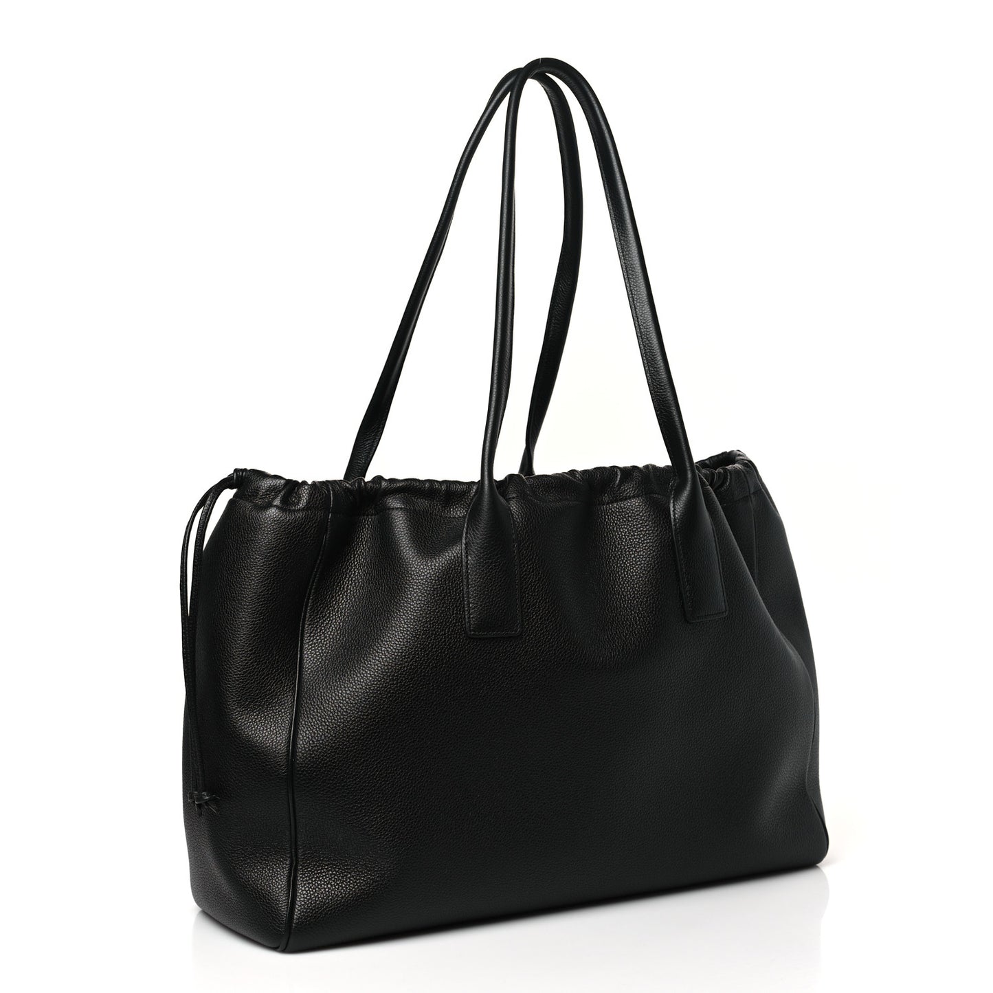 Grained Calfskin Cuir Triomphe Cabas Drawstring Black