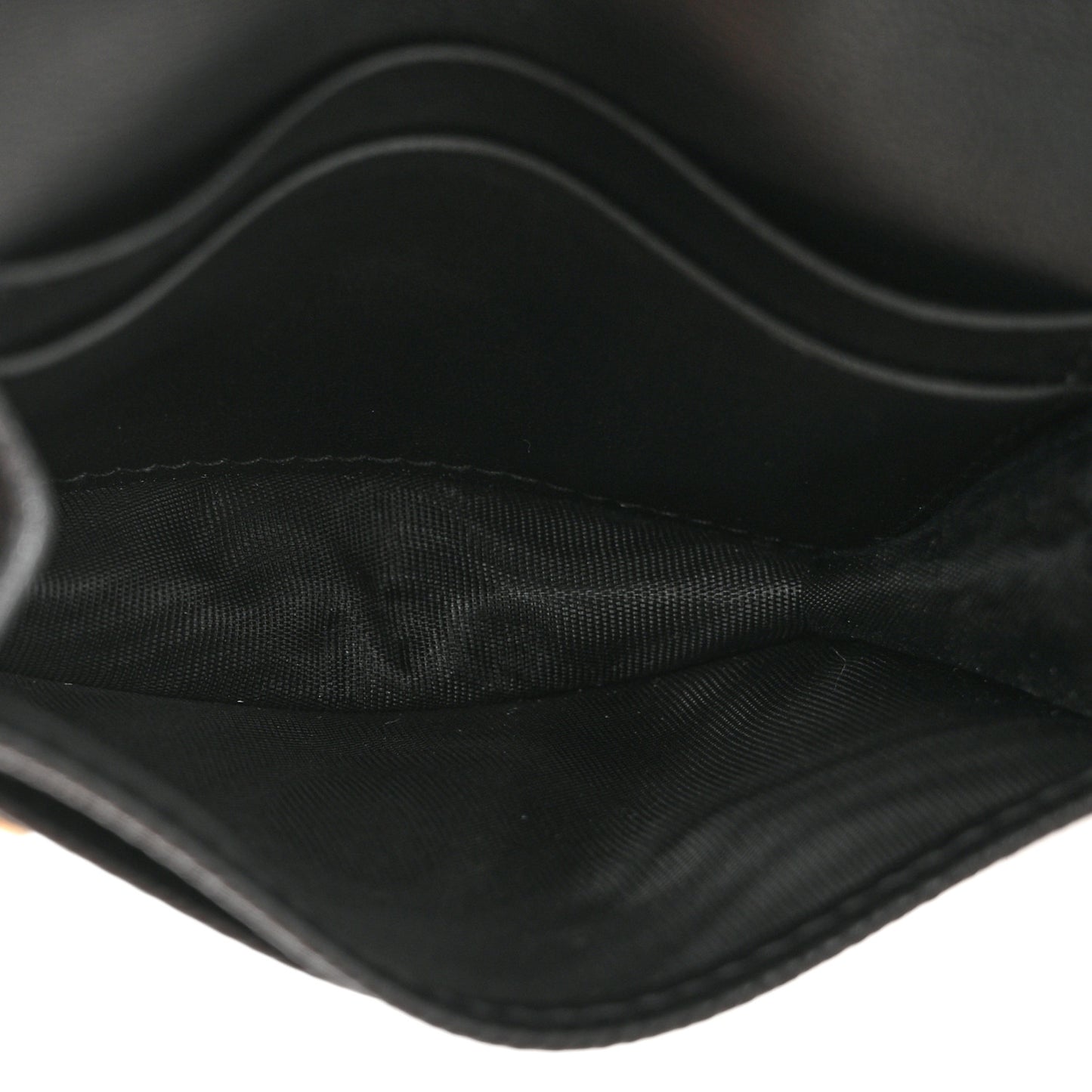 Grained Calfskin Saddle Card Holder Black