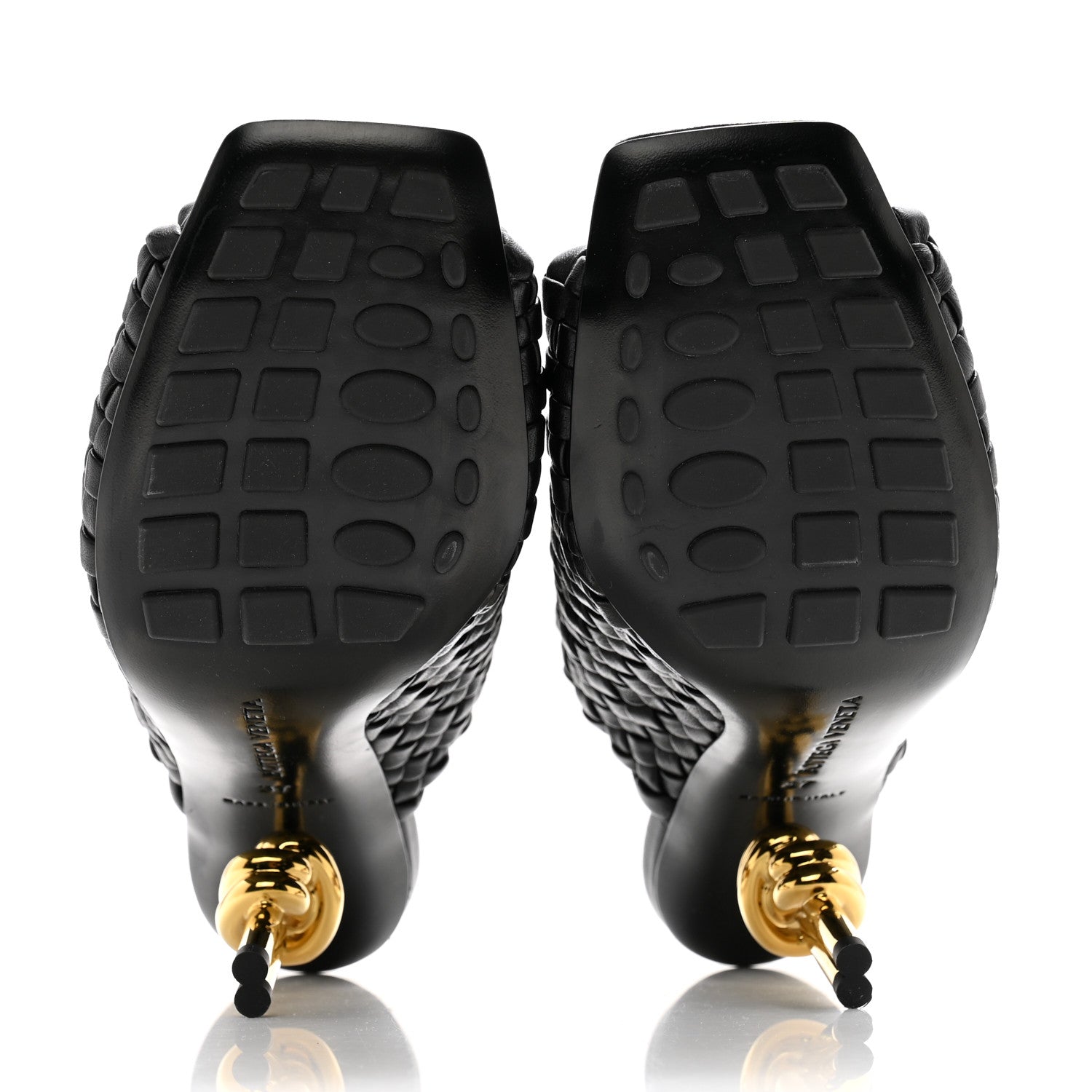 Bottega Veneta Soft Lambskin Intrecciato High Heel Knot Mules 37 Black 5 of 9