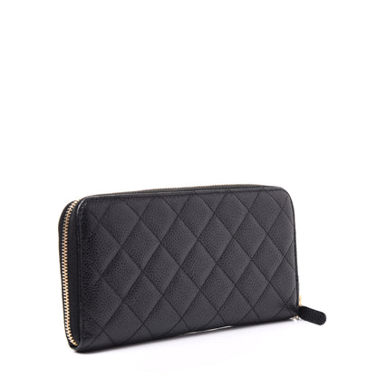 Chanel Caviar Quilted Large Gusset Zip Around Wallet Black 2 of 10