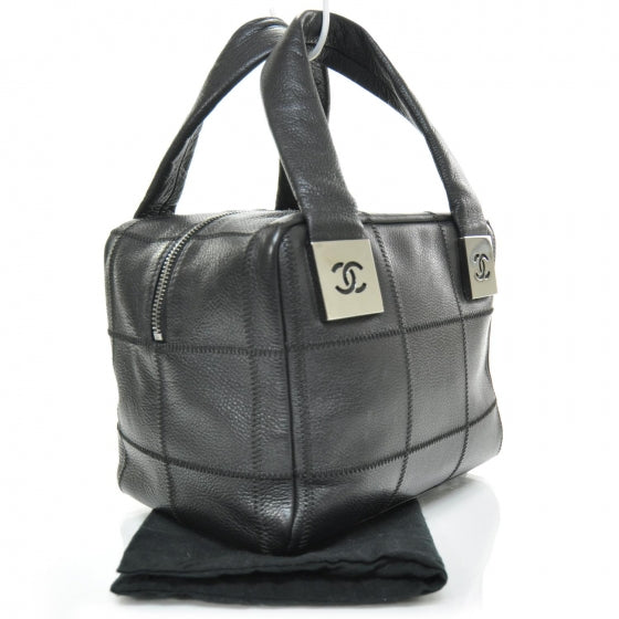 Caviar Square Stitched Small Handbag Black