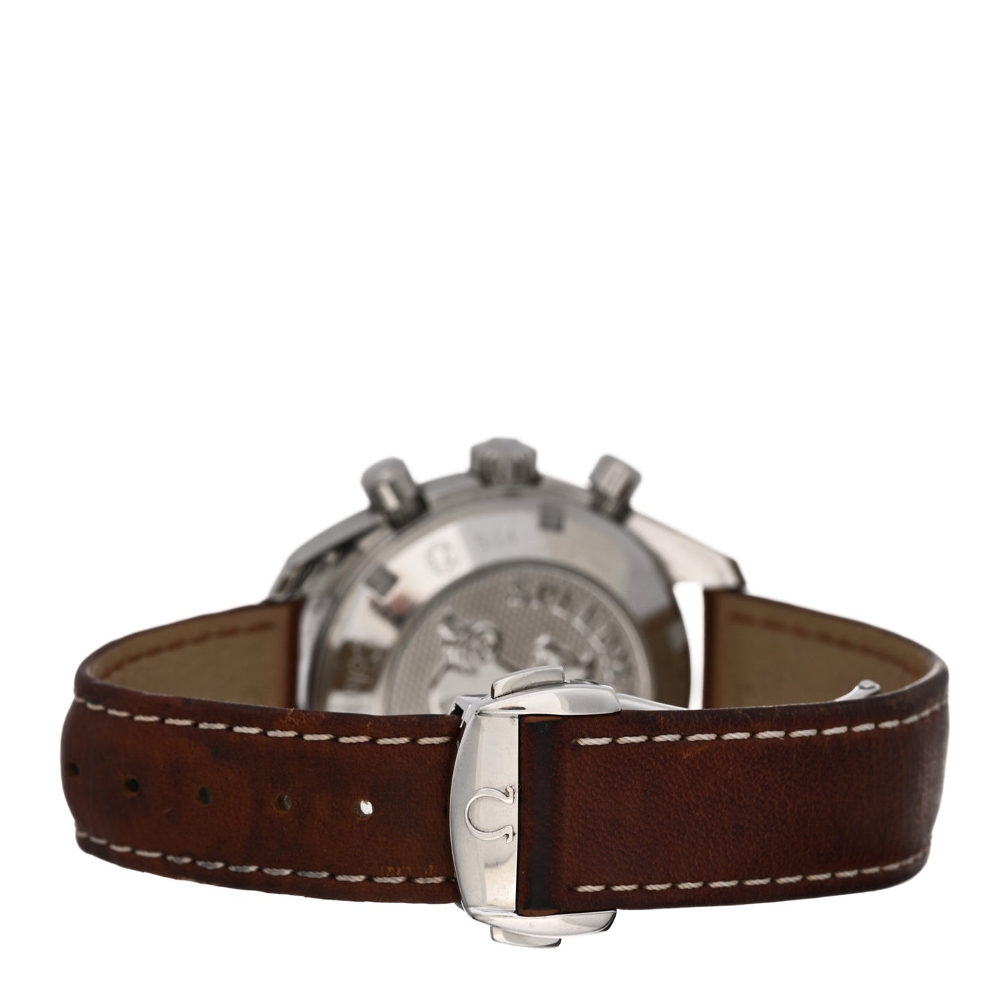 Stainless Steel Calfskin 38mm Speedmaster Chronograph Automatic Watch Brown 324.32.38.50.02.001
