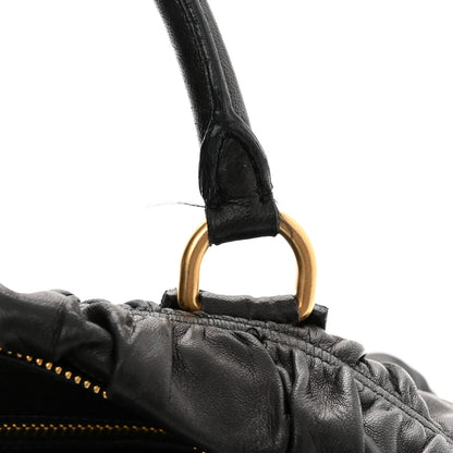 Prada Nappa Gaufre Buckle Shoulder Bag Black 10 of 15