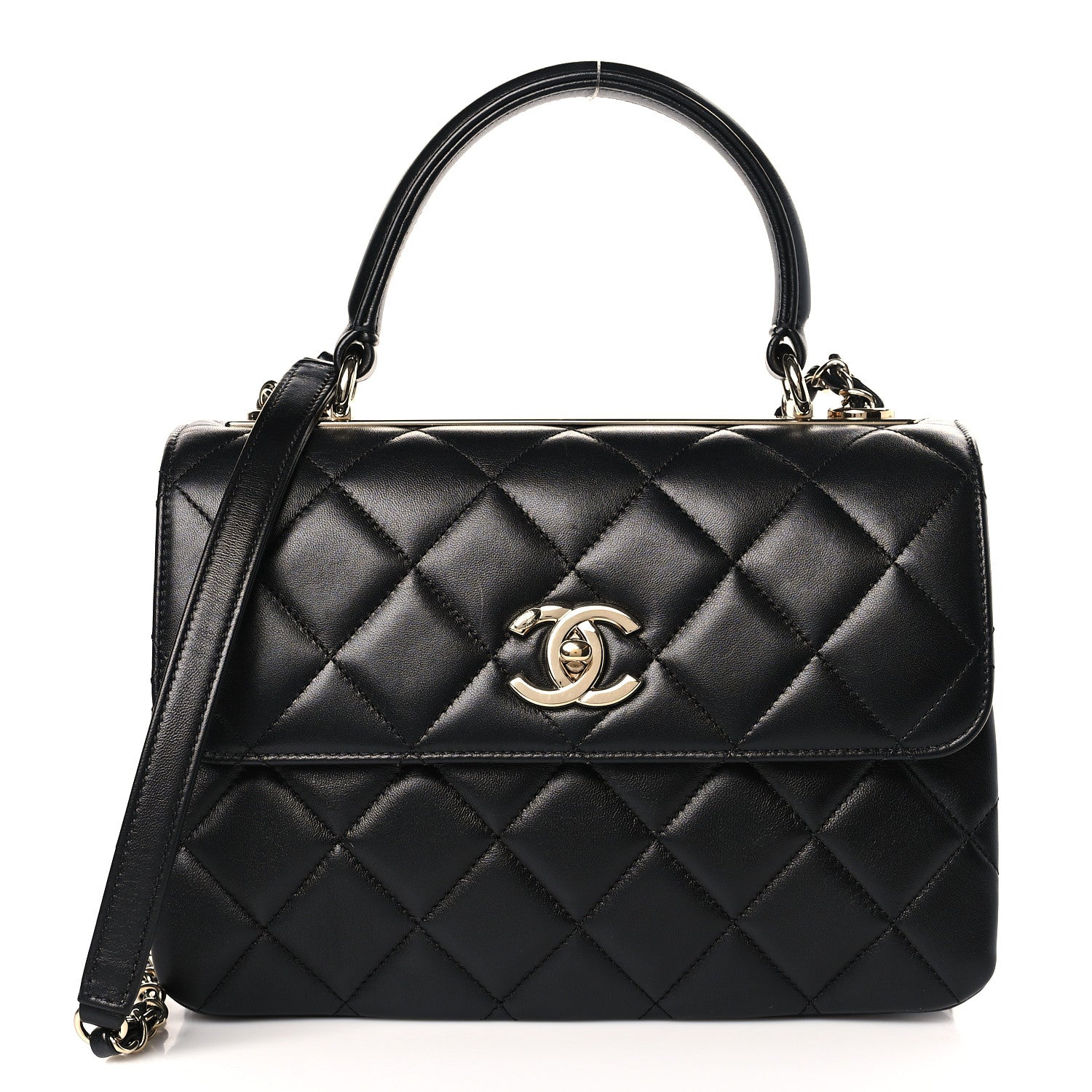 Chanel Lambskin Quilted Small Trendy CC Dual Handle Flap Bag Black 1 of 9
