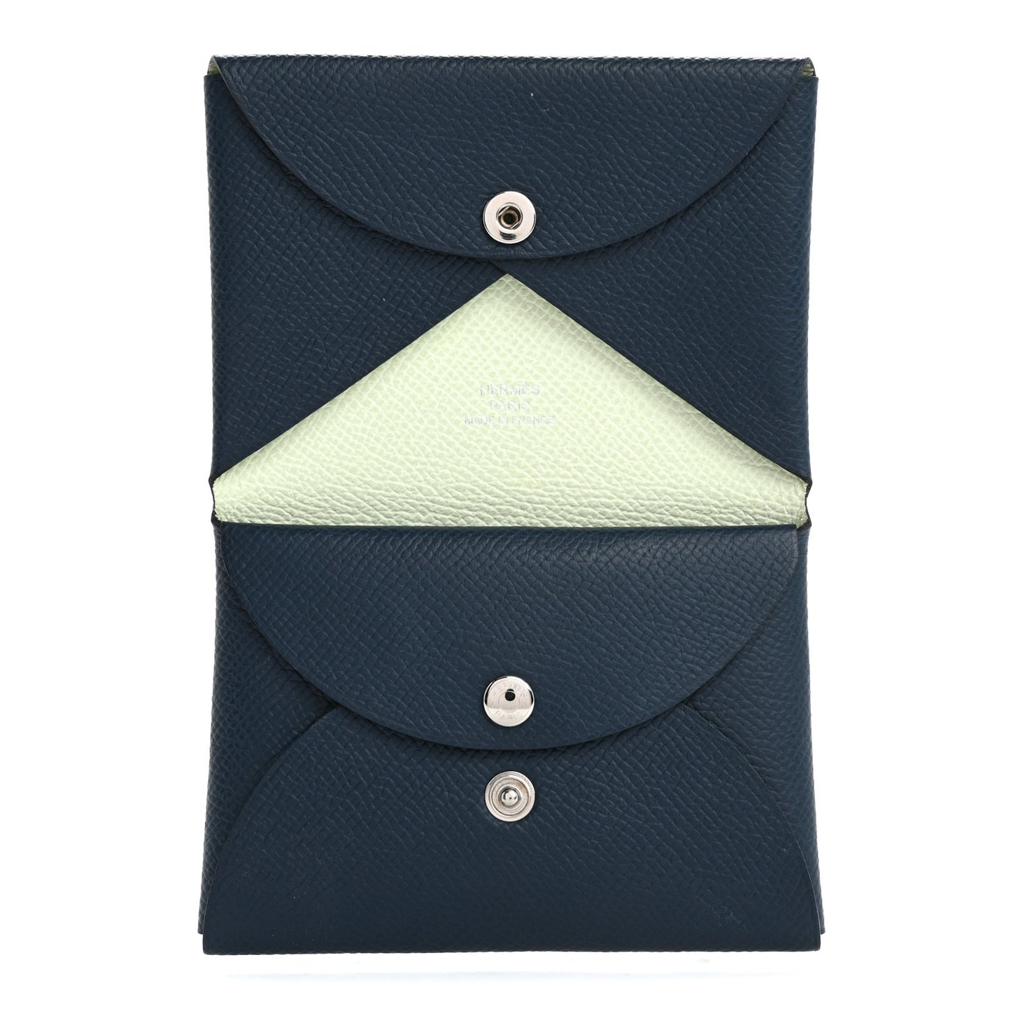 Epsom Verso Calvi Duo Card Case Bleu De Prusse Vert Fizz